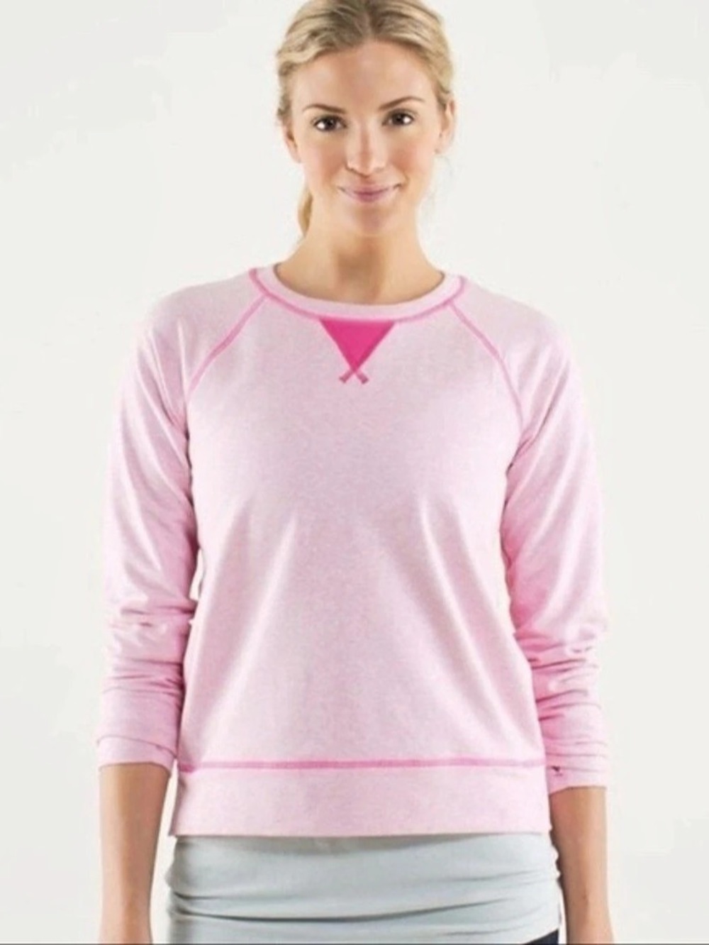 Lululemon Twist Back-to-Front Pullover Pink Sweatshirt